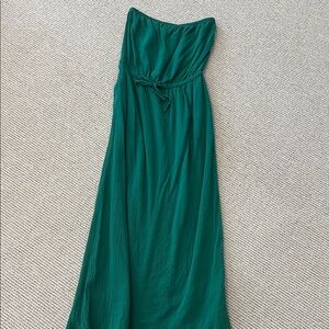 JCrew Green cotton Strapless Dress with pockets